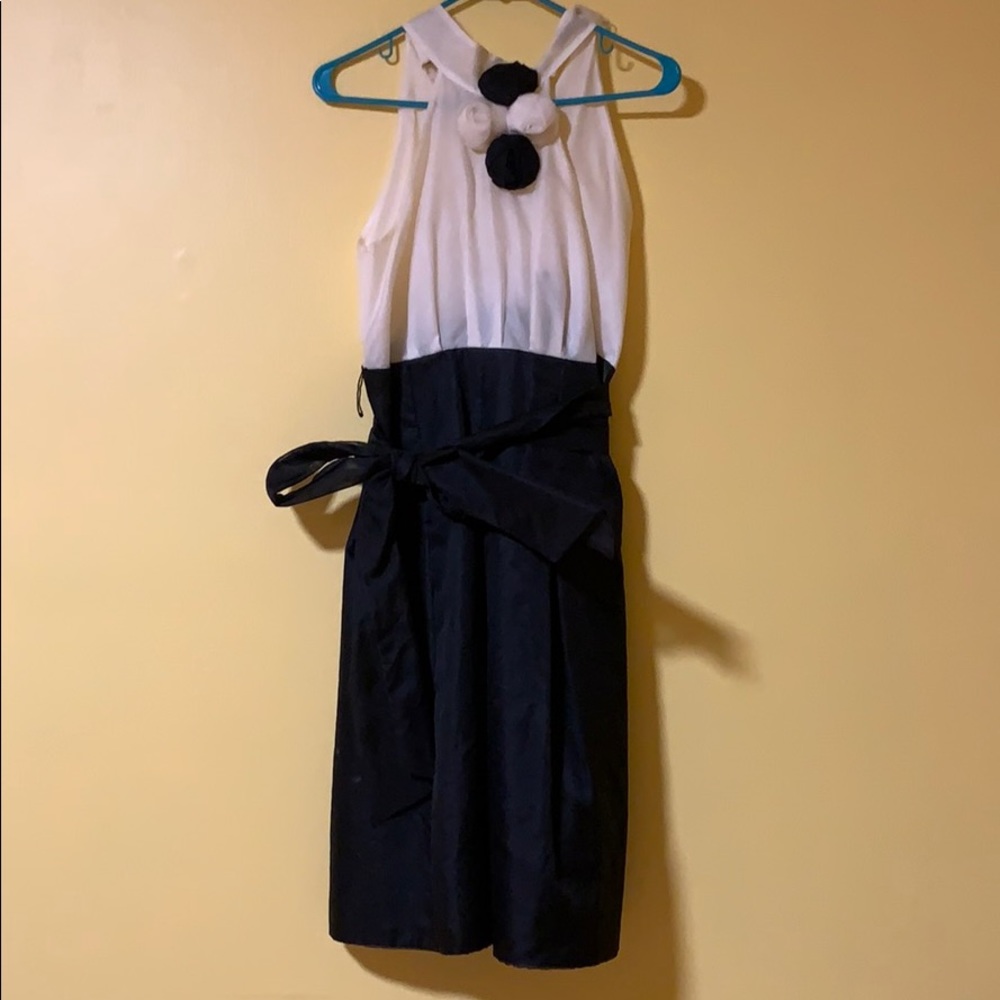 Zara women black and cream dress